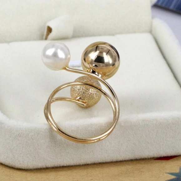 Copper Adjustable Coctail Statement Ring - Picture 2 of 6